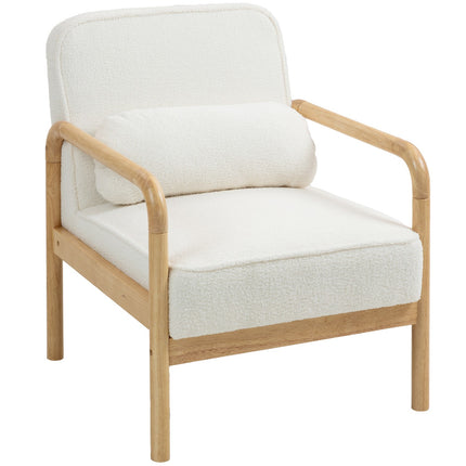 White Bouclé upholstered armchair - Relaxation & reading