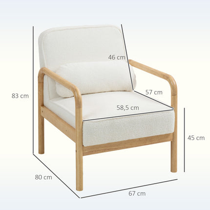 White Bouclé upholstered armchair - Relaxation & reading