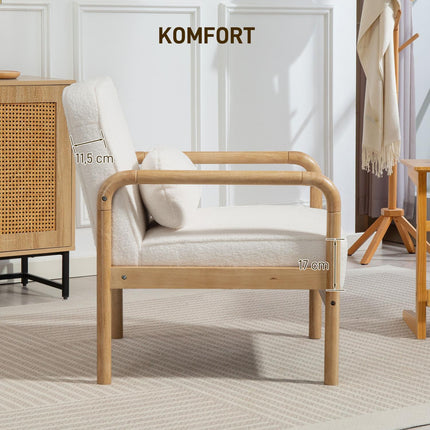 White Bouclé upholstered armchair - Relaxation & reading