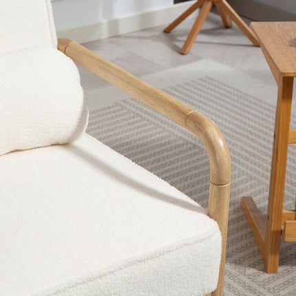 White Bouclé upholstered armchair - Relaxation & reading