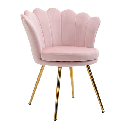 Pink Velvet Lounge Chair, Lotus Design, Metal Legs