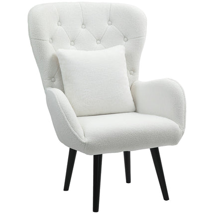 Armchair Lounge chair with Teddy fabric and lumbar support