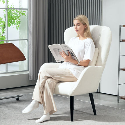 Armchair Lounge chair with Teddy fabric and lumbar support