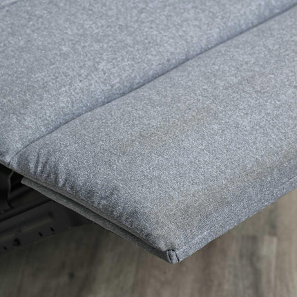Relaxační křeslo s boční kapsou, šedý len-polyester