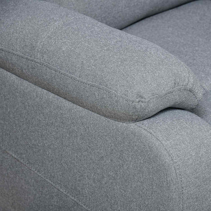 Relaxační křeslo s boční kapsou, šedý len-polyester