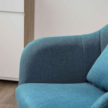 Relaxační křeslo, nastavitelné s bederním polštářem – světle modrá