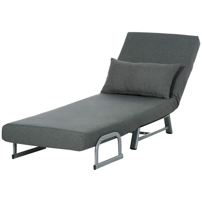 Křeslo, čalouněné křeslo rozkládací na lůžko pro hosty, ergonomické, tmavě šedá
