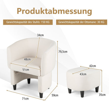 Křeslo s podnožkou, čalouněné sametové křeslo, klubové křeslo, masivní dřevo, béžová