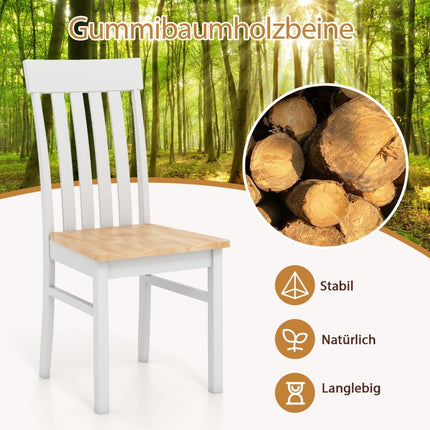 Jídelní židle bez područek, sada 2 ks, ergonomické opěradlo, dřevo
