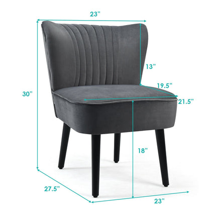 Čalouněné designové židle bez područek, sada 2 ks, šedá