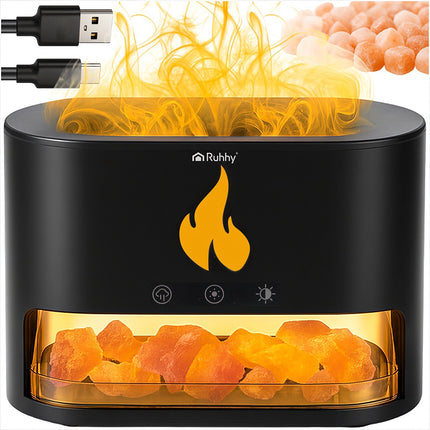 Aroma difuzér a zvlhčovač, 250ml, LED efekt krbu