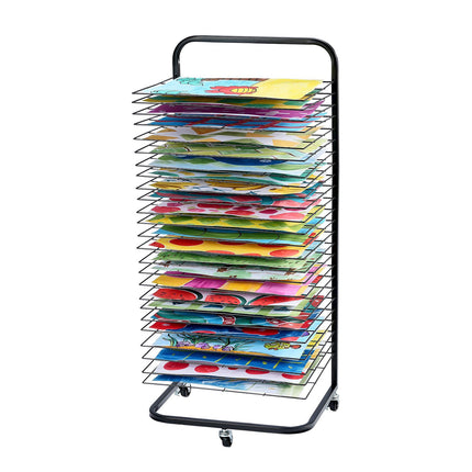 Art Drying Rack, 25 Removable Shelves, Locking Wheels