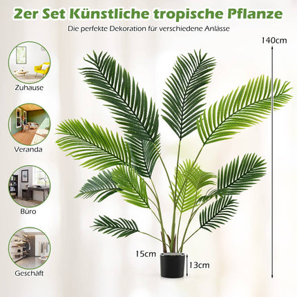 Artificial Areca Palm Set, 140 cm, Indoor Decor