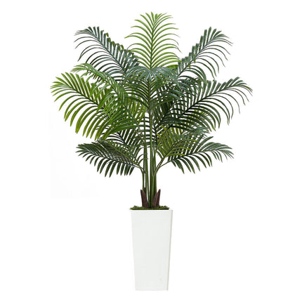 Artificial Areca Palm Tree 5 Ft with White Planter