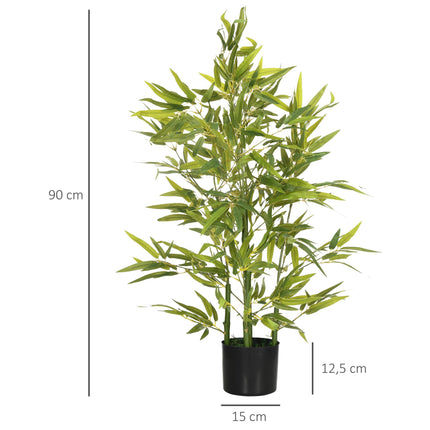 Artificial Bamboo Plant, 90 cm, 504 Leaves, Indoor Decor