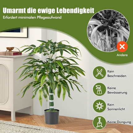 Umělý bambus, sada, 100 cm, s květináčem, 2 ks
