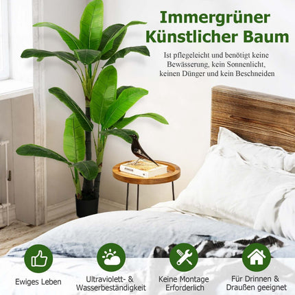Umělý banánovník, 150 cm, 18 listů, materiál PEVA