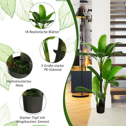 Umělý banánovník, 150 cm, 18 listů, materiál PEVA