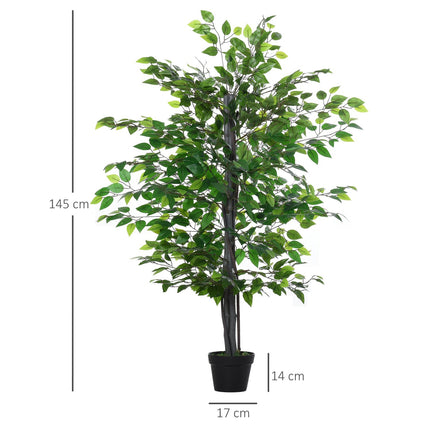 Umělé banyány, realistická dekorace, masivní dřevo, 145cm