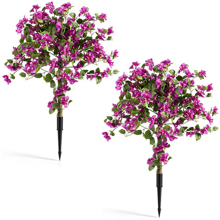 Artificial Bougainvillea Trees, 43.5" with Ground Spike, 2-Pack