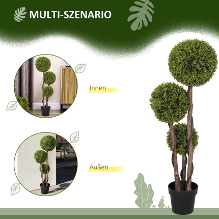 Umělý buxus v květináči, 115 cm, dekorativní zeleň