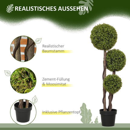 Umělý buxus v květináči, 115 cm, dekorativní zeleň