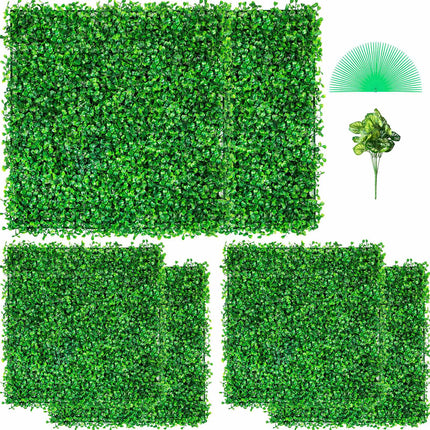 Artificial Boxwood Hedge Panels, 6-Pack, 20x20 In, UV