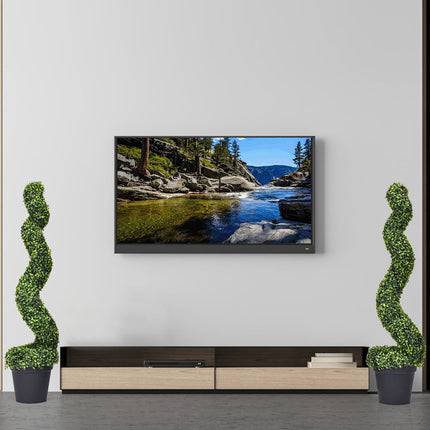Umělý zimostráz ve tvaru spirály, sada 2 ks, 4 ft, v květináči