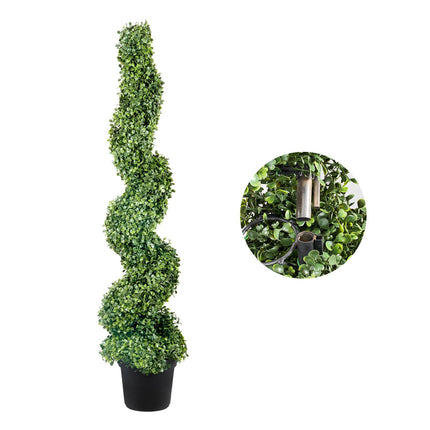 Artificial Boxwood Topiary Trees 4 Ft, 2 Pack, Indoor Outdoor