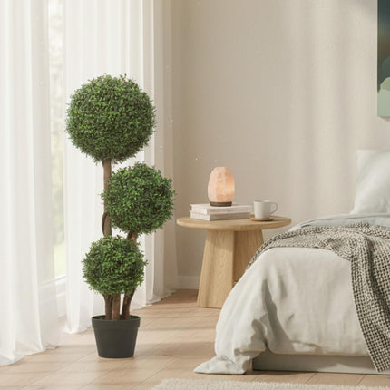 Umělý tvarovaný zimostráz, trojitá koule, 100 cm, zelená