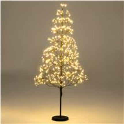 Umělý cedr se světly 120cm, 800 teplých LED, černá