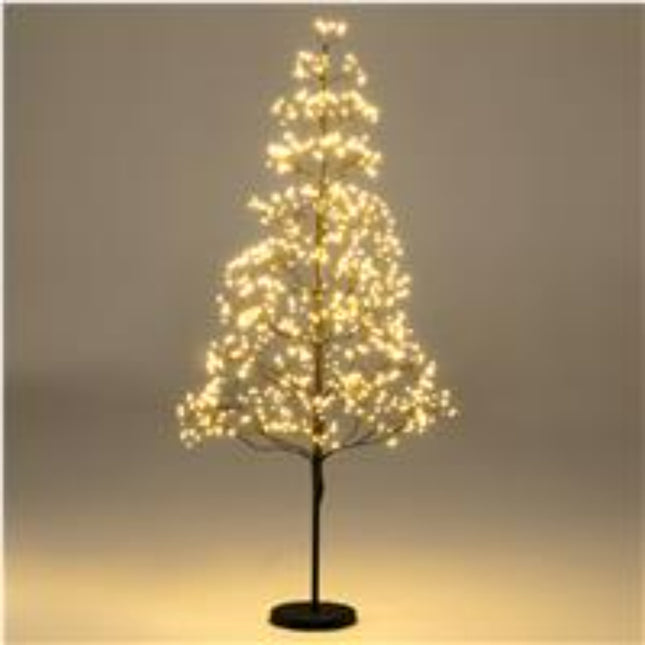 Umělý cedr se světly 120cm, 800 teplých LED, černá