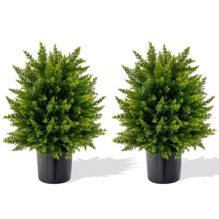 Künstliche Zedernkugelbäume, 2er-Pack, 55 cm, UV-beständig