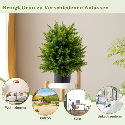 Künstliche Zedernkugelbäume, 2er-Pack, 55 cm, UV-beständig