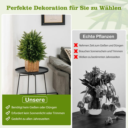 Künstliche Zedernkugelbäume, 2er-Pack, 55 cm, UV-beständig