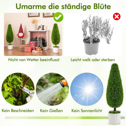 Artificial Cedar Tree with Pot, 90cm, Set of 2