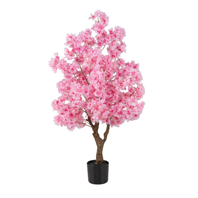 Umělá sakura 118 cm, růžová, cementový podstavec