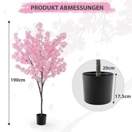 Umělá sakura, 190 cm, růžové květy
