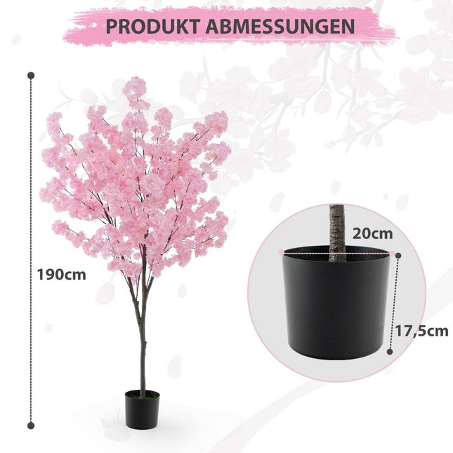 Umělá sakura, 190 cm, růžové květy