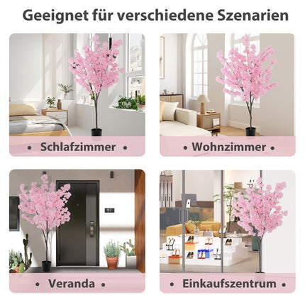 Umělá sakura, 190 cm, růžové květy