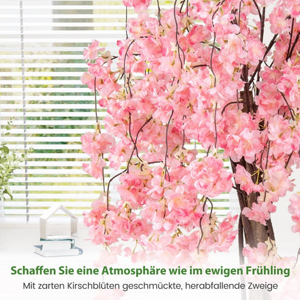 Umělá sakura v květináči, 163 cm, růžové květy
