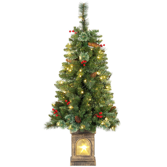 Umělý vánoční stromek, 120 cm, 100 LED světel, 8 režimů