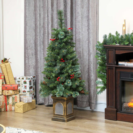 Artificial Christmas Tree, 120 cm, 100 LED Lights, 8 Modes