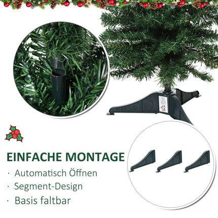 Umělý vánoční stromek, 1.2m, 212 větví, PVC, zelený
