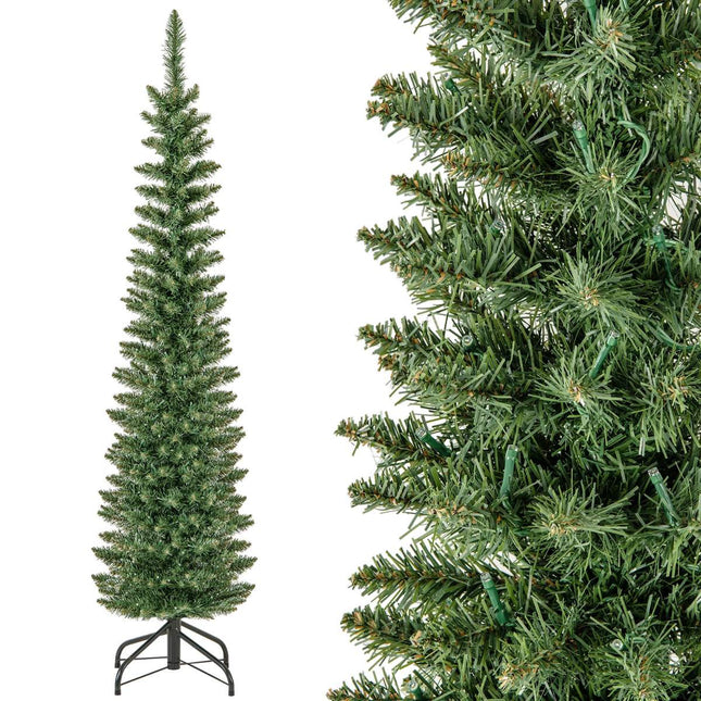 Umělý vánoční stromek 150cm, se 150 LED, úzký
