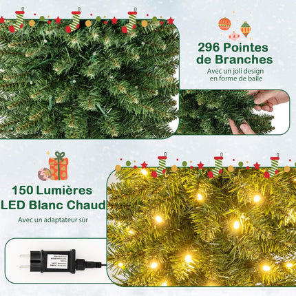 Umělý vánoční stromek 150cm, se 150 LED, úzký