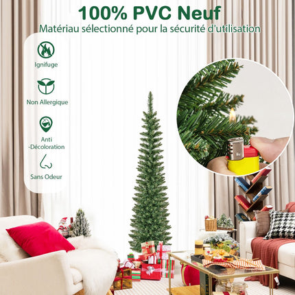 Umělý vánoční stromek 150cm, se 150 LED, úzký