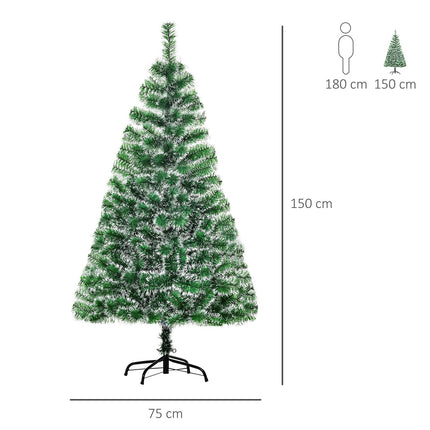 Umělý vánoční stromek 1.5m, 416 větviček, kovový stojan