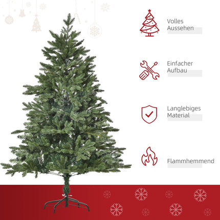 Umělý vánoční stromek 1.5m, PVC, kovový stojan, zelená