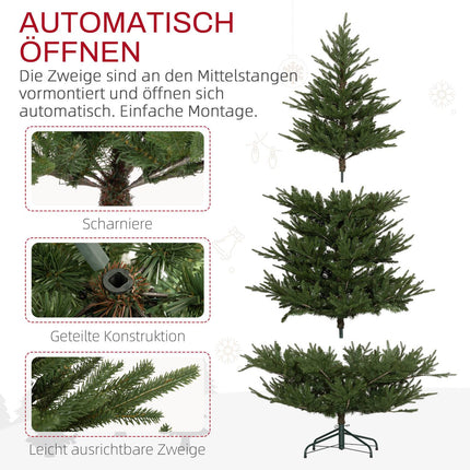 Umělý vánoční stromek 180cm, 2380 větviček, skládací stojan